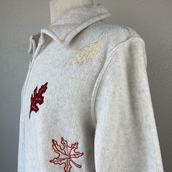 Holiday Lodge Full Zip Autumn Fleece Jacket Size M EUC - Picture 5 of 8